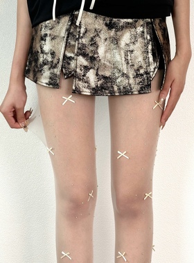 BON 少女Lolita蝴蝶结闪钻美肤袜打底连裤袜芭蕾风纯欲白色丝袜