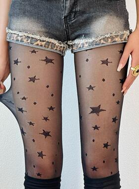 BON 亚文化小众星星复古波点丝袜个性千禧辣妹穿搭y2k少女打底袜