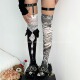 BON 自制艺术线条叠穿组合长筒袜叛逆少女z时代哥特风y2k亚比穿搭