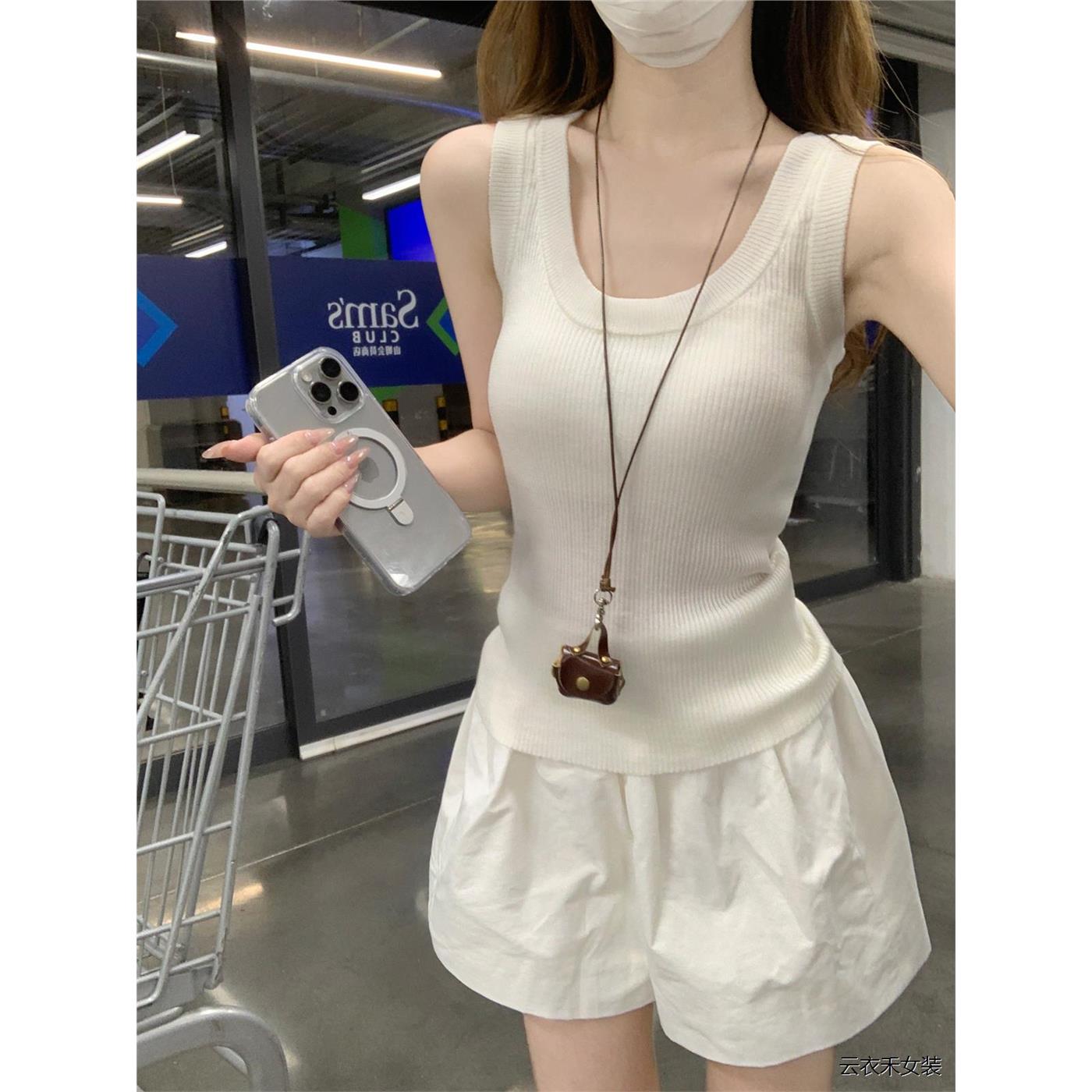 吊带心内U无袖打底穿夏鱼