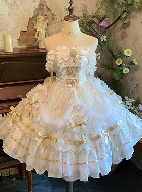 【第一团定金】珠宴幔纱白金sp梦境契约lolita原创设计华丽连衣裙