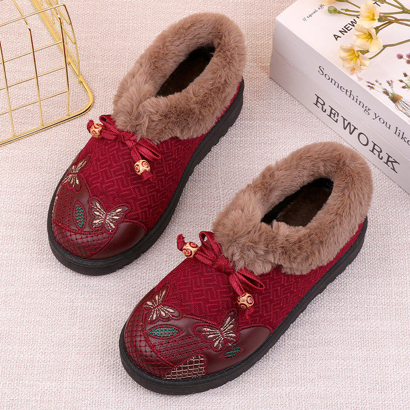 中老年一脚蹬妈妈鞋冬季女士新中式古风加厚保暖女棉靴老北京布鞋,女鞋,勃肯鞋/软木鞋,淘宝优惠券,粉丝福利购,淘宝优惠卷