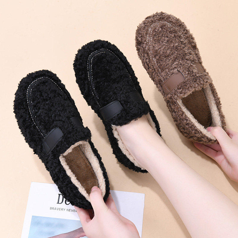 2026新款休闲平底鞋毛毛鞋女款外穿厚底豆豆鞋保暖老北京妈妈棉鞋,女鞋,勃肯鞋/软木鞋,淘宝优惠券,粉丝福利购,淘宝优惠卷