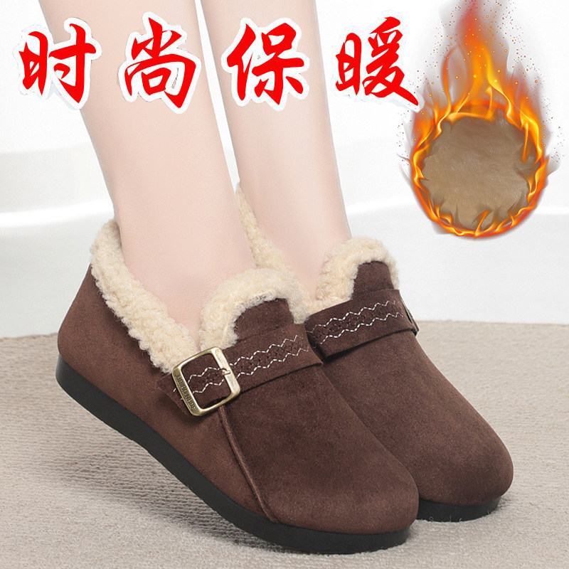老北京布鞋2025年新款冬季加绒保暖勃肯鞋女一脚蹬豆豆鞋时尚百搭,女鞋,勃肯鞋/软木鞋,淘宝优惠券,粉丝福利购,淘宝优惠卷