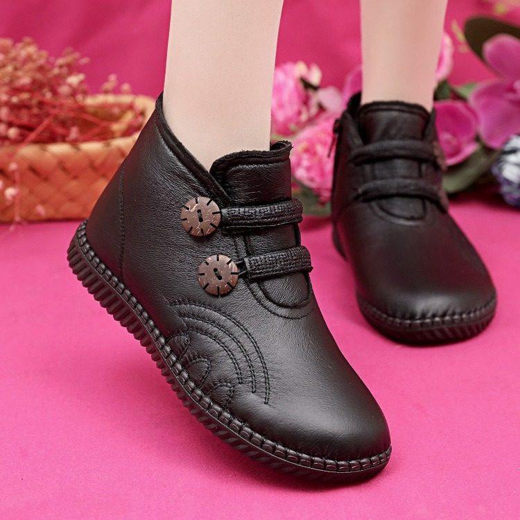 防水保暖女士皮靴2026冬新款防滑平底加绒加厚妈妈靴子雪地靴勃肯,女鞋,勃肯鞋/软木鞋,淘宝优惠券,粉丝福利购,淘宝优惠卷