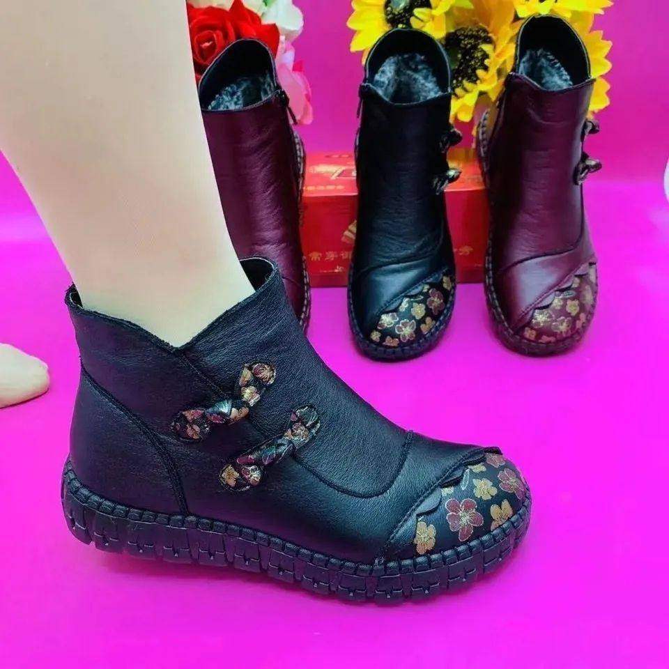 雪地靴女2025新款中老年妈妈时尚百搭软底防滑舒适休闲一脚蹬皮靴,女鞋,勃肯鞋/软木鞋,淘宝优惠券,粉丝福利购,淘宝优惠卷