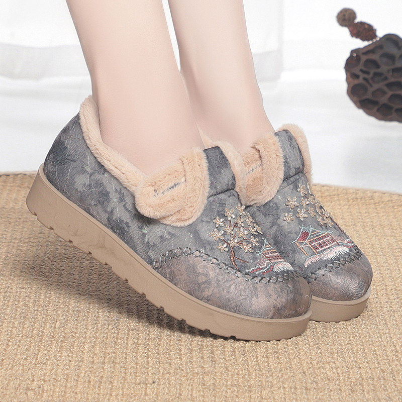 老北京布鞋女冬季时尚加绒加厚棉鞋绣花民族风妈妈鞋中老年保暖帽,女鞋,勃肯鞋/软木鞋,淘宝优惠券,粉丝福利购,淘宝优惠卷