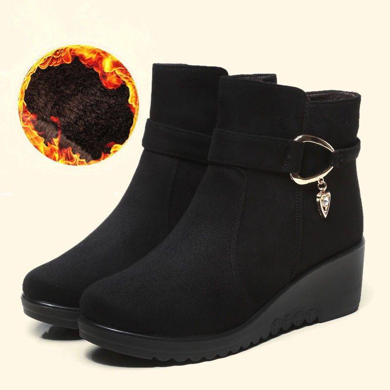 妈妈鞋棉鞋中老年女鞋保暖防滑短靴女坡跟平底加绒老北京布鞋勃肯,女鞋,勃肯鞋/软木鞋,淘宝优惠券,粉丝福利购,淘宝优惠卷