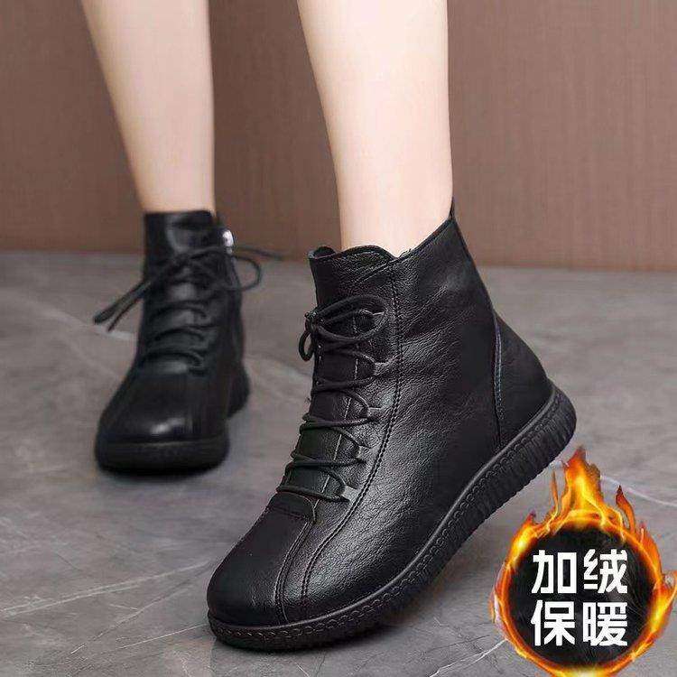 休闲短靴保暖加绒平底防滑皮鞋女冬季中老年大棉鞋高帮软底雪地靴,女鞋,勃肯鞋/软木鞋,淘宝优惠券,粉丝福利购,淘宝优惠卷