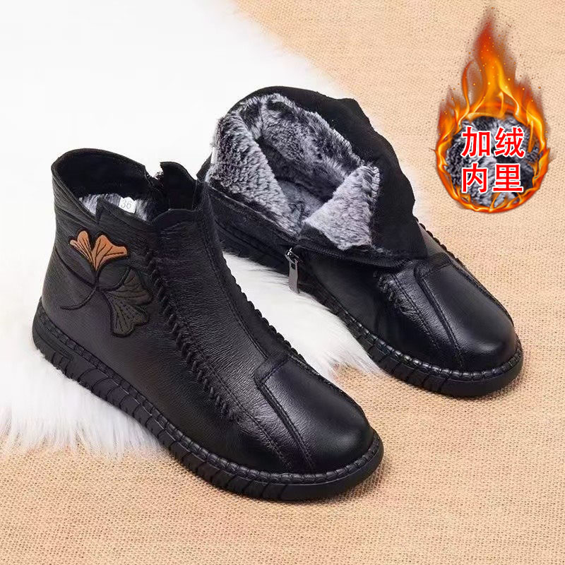 防滑软底中老年雪地靴冬季新款