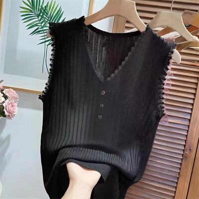 V领大码蕾丝宽松外穿内搭2026