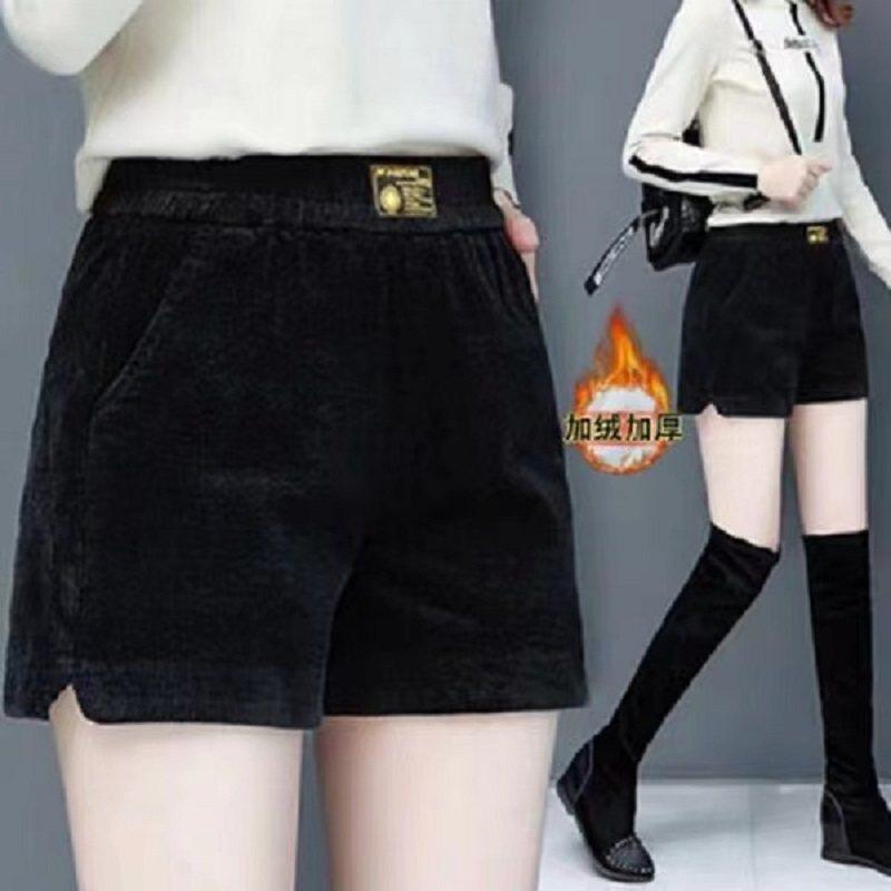 【薄款/加绒加厚】灯芯绒百搭高腰短裤秋冬季外穿大码妈妈阔腿裤,女装/女士精品,大码裤装,淘宝优惠券,粉丝福利购,淘宝优惠卷