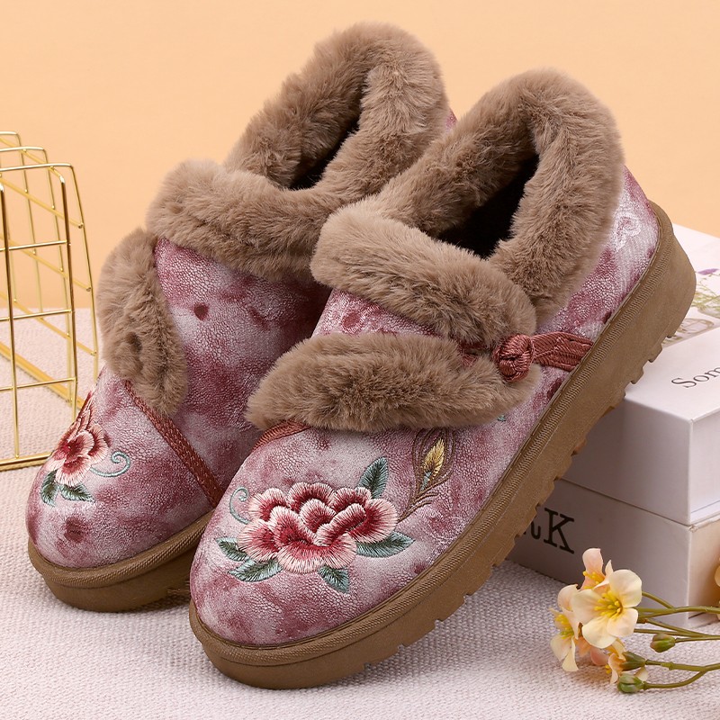 老北京布鞋女棉鞋冬季加绒保暖