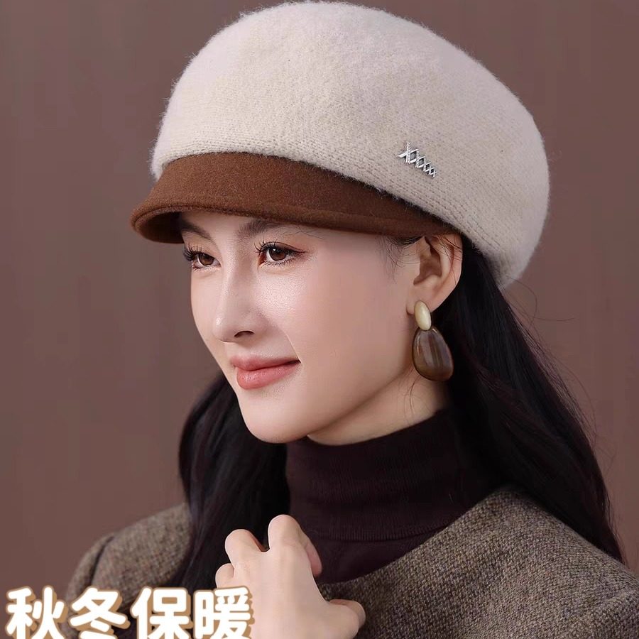 针织保暖鸭舌帽秋冬季新款加厚