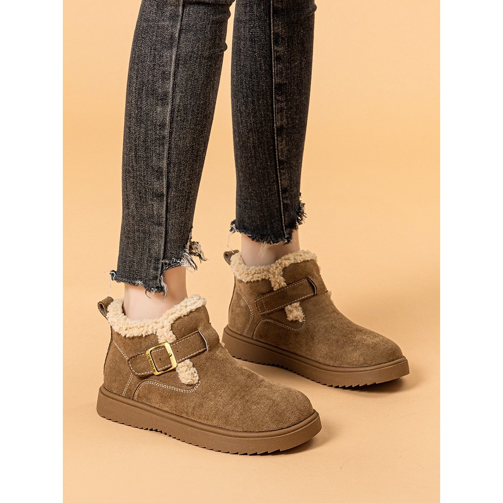 2025新款厚底加绒勃肯鞋女冬外穿