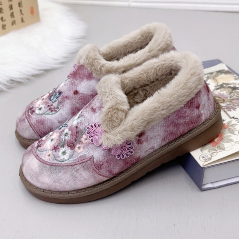 老北京布鞋女鞋一脚蹬复古绣花