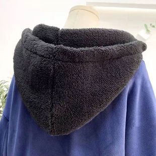 卫衣帽子单独羊羔绒保暖连帽装饰可拆卸羽绒衣服上配的假帽子单买