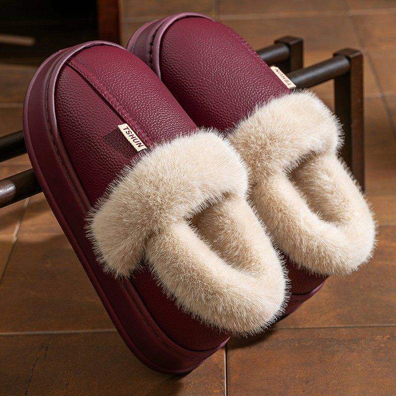保暖棉拖鞋2026包跟男女情侣皮面防水防滑耐磨加绒加厚勃肯居家鞋,女鞋,勃肯鞋/软木鞋,淘宝优惠券,粉丝福利购,淘宝优惠卷