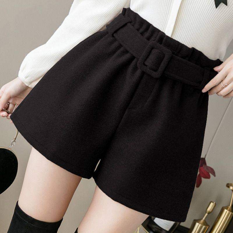 毛呢短裤女松紧腰年秋冬a字高腰阔腿休闲冬季外穿呢子靴裤潮漂亮,女装/女士精品,大码裤装,淘宝优惠券,粉丝福利购,淘宝优惠卷