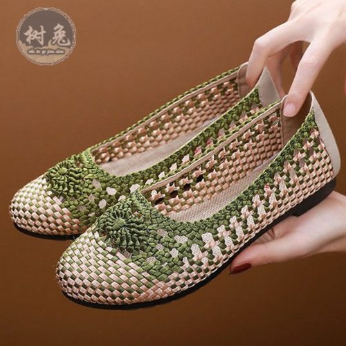 老北京布鞋女网鞋夏季镂空编织鞋