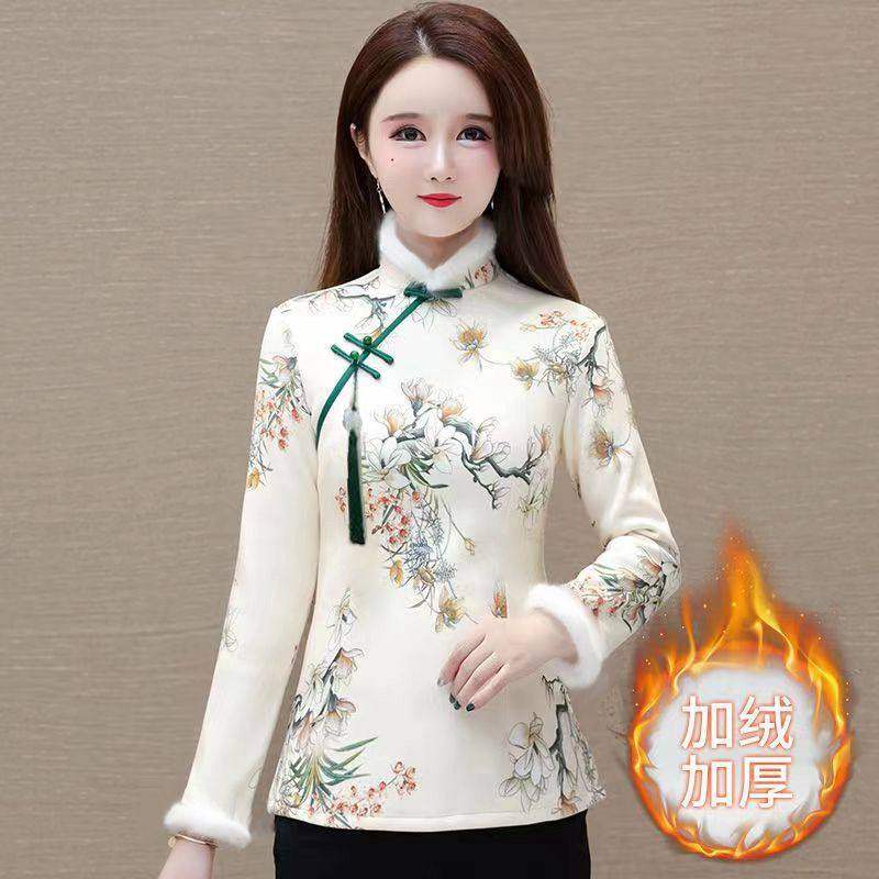 2025秋冬加绒加厚旗袍卫衣女民族风中式洋气显瘦改良旗袍短款上衣,女装/女士精品,羊绒衫,淘宝优惠券,粉丝福利购,淘宝优惠卷