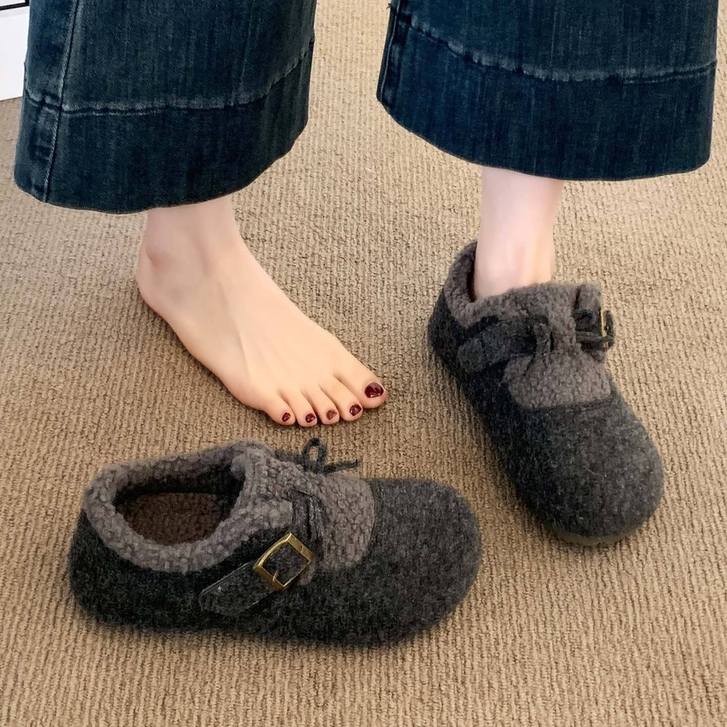 全包灰色勃肯鞋女2025新款爆款冬季一脚蹬孕妇加绒保暖博肯棉鞋子,女鞋,勃肯鞋/软木鞋,淘宝优惠券,粉丝福利购,淘宝优惠卷