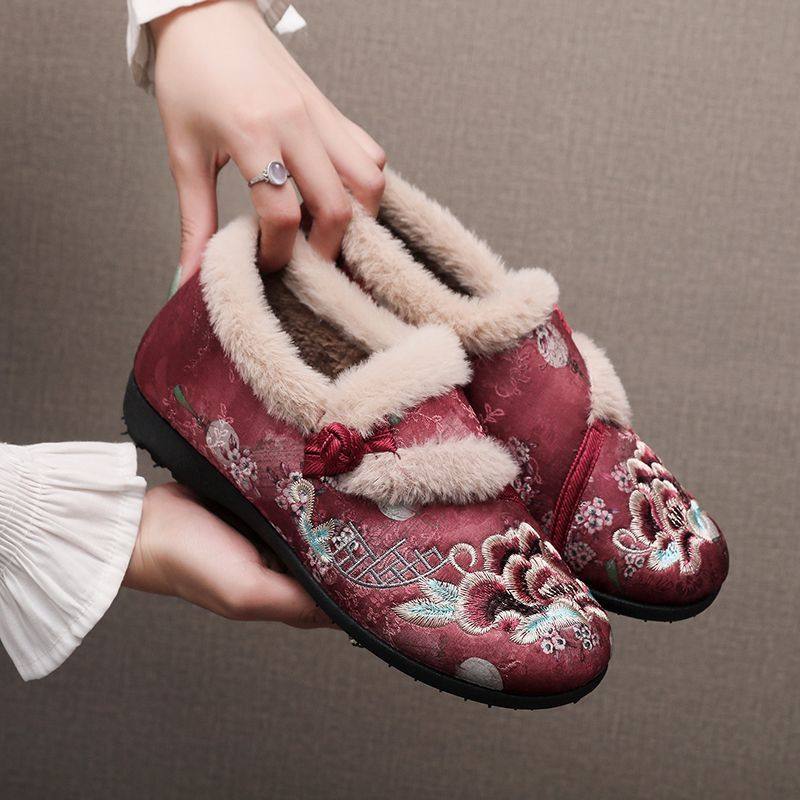 老北京布鞋冬季加绒棉鞋新款加厚保暖中老年软底防滑一脚蹬妈妈鞋,女鞋,棉鞋,淘宝优惠券,粉丝福利购,淘宝优惠卷