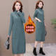 中长款 全身加绒针织连衣裙女秋冬季 韩系过膝配大衣 毛衣厚裙子潮
