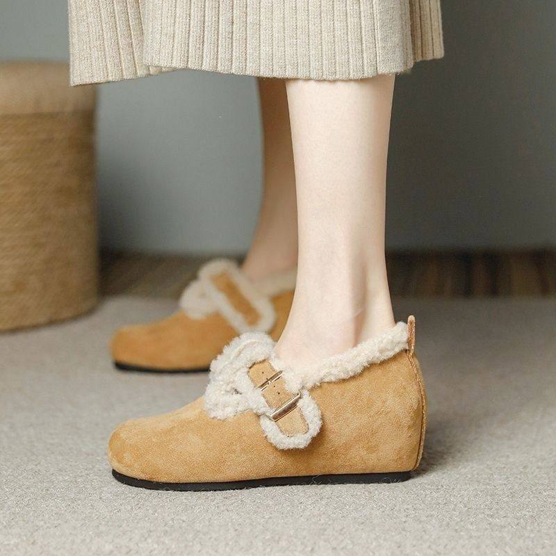 保暖棉鞋坡跟绒面女鞋子隐形内加绒勃肯鞋厚底毛毛鞋外穿2026秋冬,女鞋,棉鞋,淘宝优惠券,粉丝福利购,淘宝优惠卷