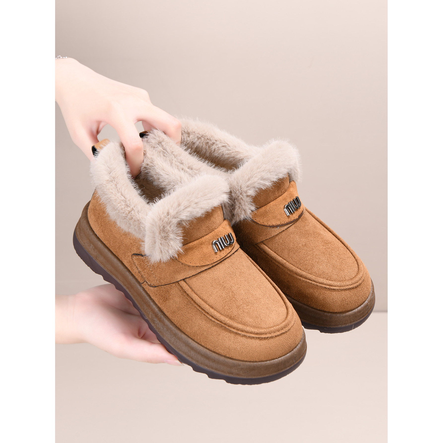 加绒防滑保暖雪地靴冬季老北京棉鞋女新款短筒加厚防寒妈妈鞋棉靴,女鞋,勃肯鞋/软木鞋,淘宝优惠券,粉丝福利购,淘宝优惠卷