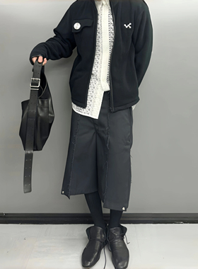 世纪联名Vd x cmmawear 黑色摇粒绒拉链外套vujade羊羔毛外套卫衣