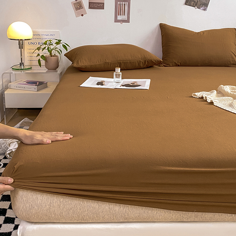 纯色水洗棉床笠床罩单件全包床单四季席梦思床垫防尘保护套1.5米