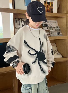 儿童装男童秋冬装卫衣卡通印花酷帅潮新款秋季上衣男孩炸街中大童