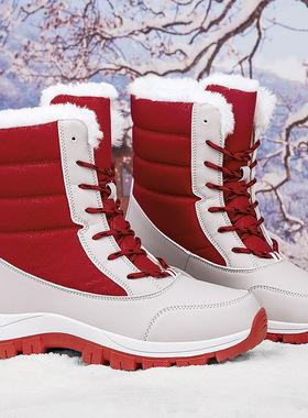 冬季棉鞋长靴户外女加绒加厚保暖雪地靴跨境大码女鞋