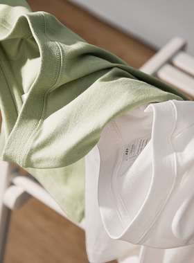 休闲白色打底衫男宽松春夏季潮牌男装圆领短袖恤女衣服