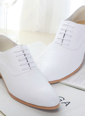 一件男士白色皮鞋头层英伦韩版商务正装男鞋单鞋男皮鞋