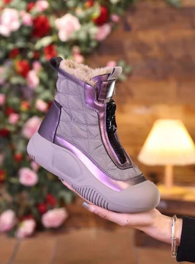 潮流现货厚底雪地靴女短筒网红时尚女鞋冬季保暖毛毛靴子