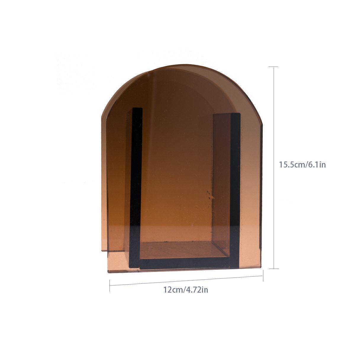 简约北欧风格黑白绿拼接电镀摆件家居装修花器圆柱形台阶花插花