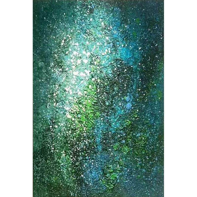 《新翠》客厅抽象装饰画级感简约现挂画绿色手绘肌理油画