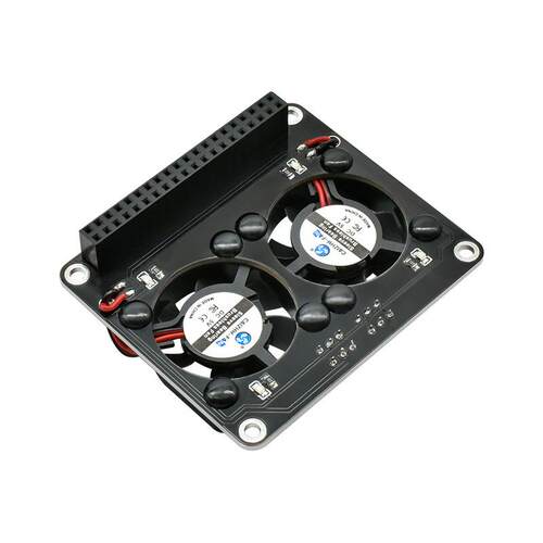 树莓派5/4B散热双风扇扩展板RaspberryPi5主动散热带LED氛围灯