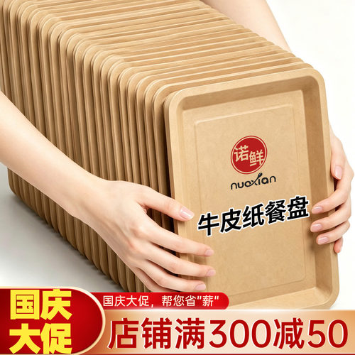 牛皮纸餐盘烧烤纸盘碟子便携托盘