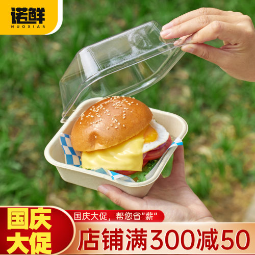 纸浆便当盒汉堡盒分体蛋糕打包盒