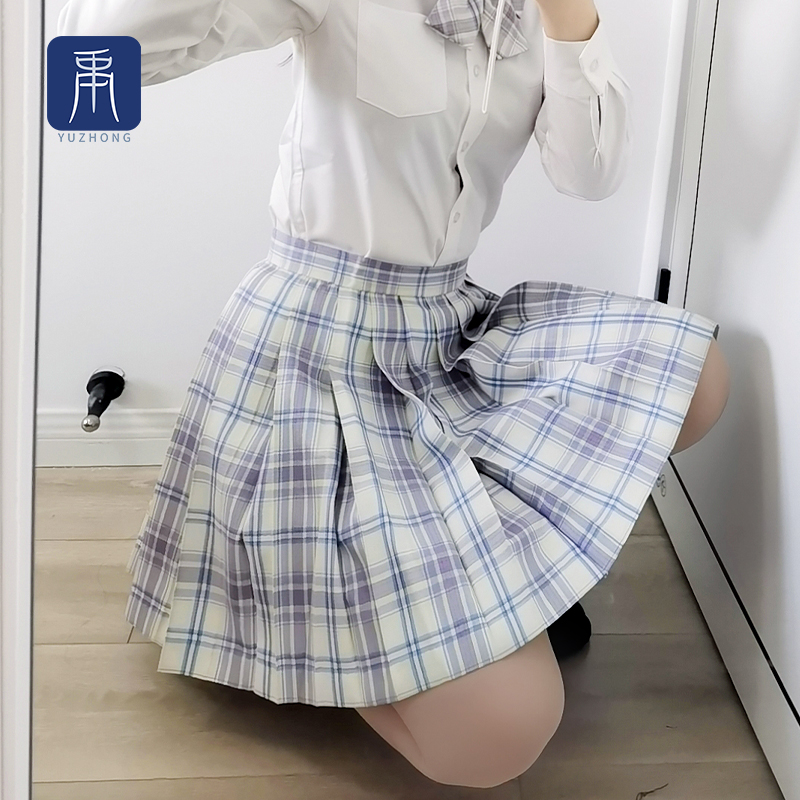 日系网红款jk制服套装短裙格子高腰百褶裙星野高中生校服春日制服