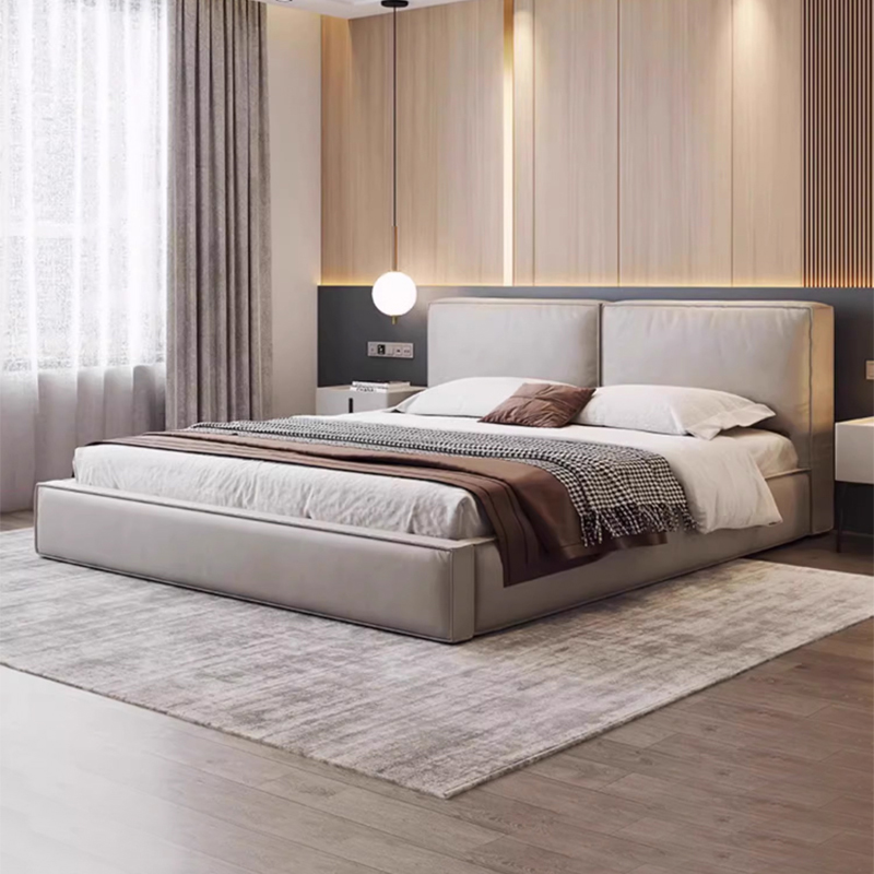 意式极简baxter豆腐块科磨砂皮床