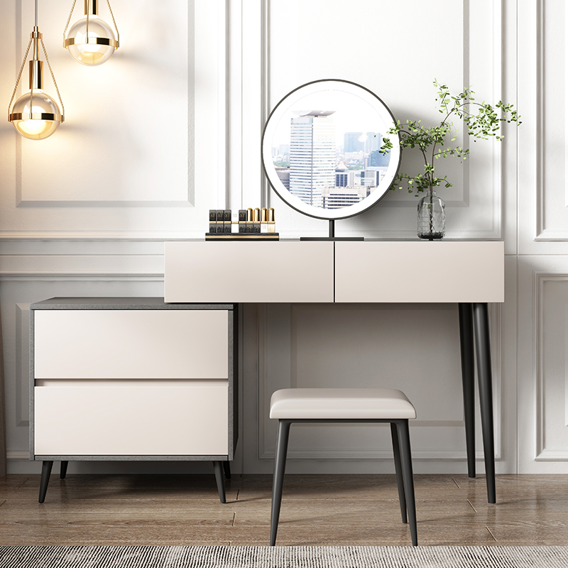 北欧梳妆台收纳一体卧室小户型