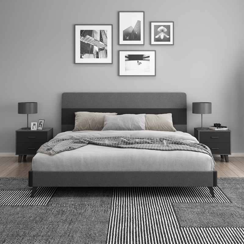 双人卧室小户型高箱储物板式床