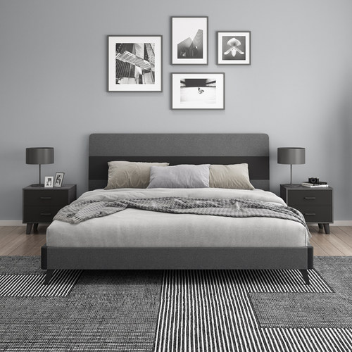 双人卧室小户型高箱储物板式床