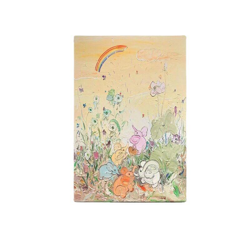 客厅花卉厚肌理刀画玄关赵无极手绘油画抽象美式丙烯立体装饰挂画