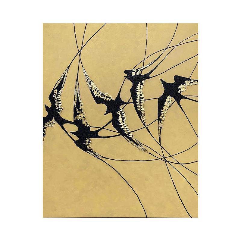 手绘厚肌理油画中古风玄关装饰画复古高端轻奢高级感客厅沙发挂画