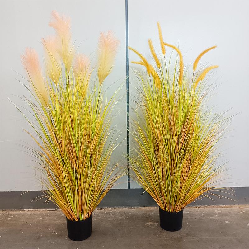 仿真植物秋色芦苇草盆栽摆件办公样板房家居装饰绿植清新北欧INS